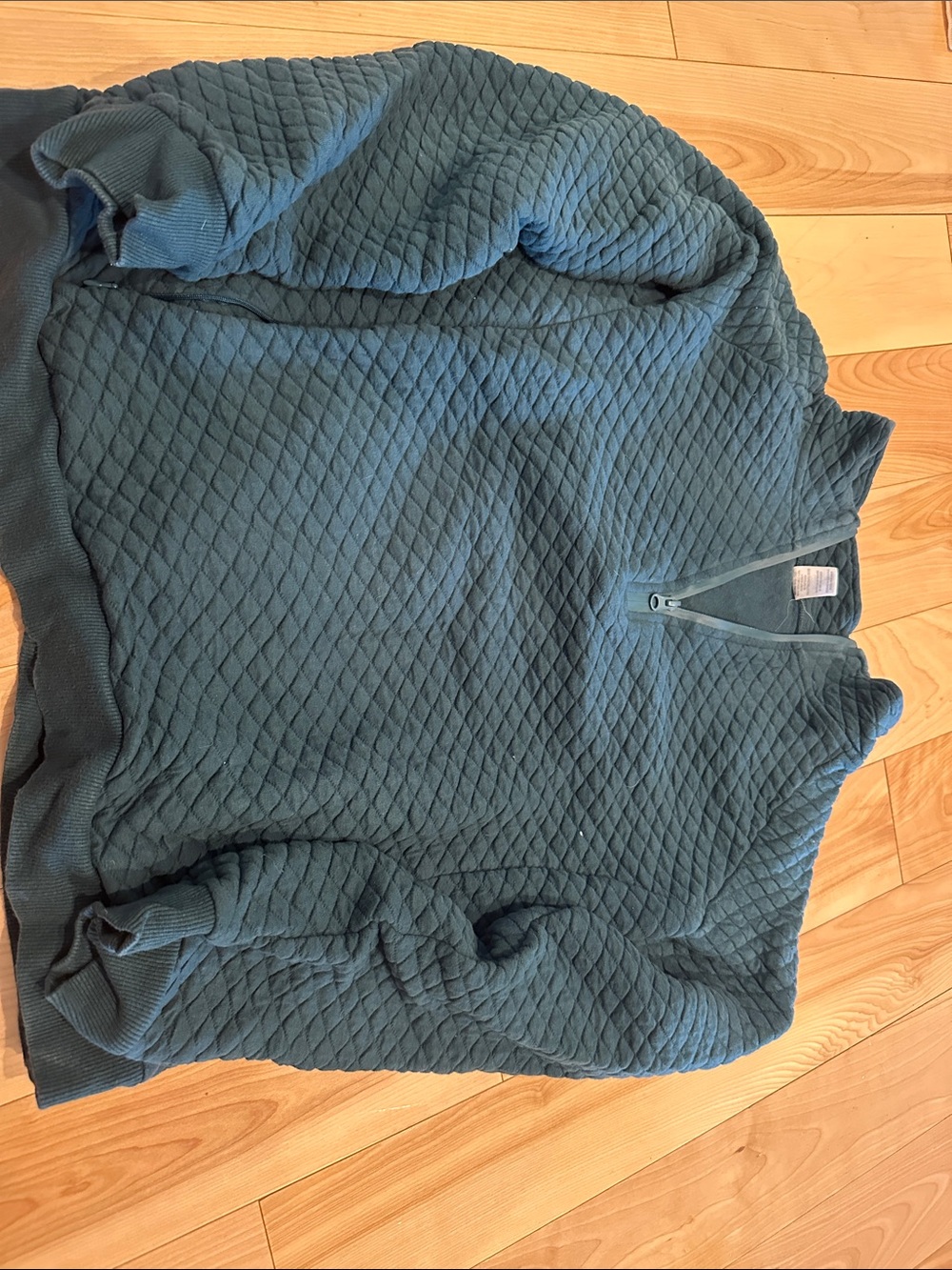 Senita Athletics Quilted Half-Zip Pullover - Teal Blue